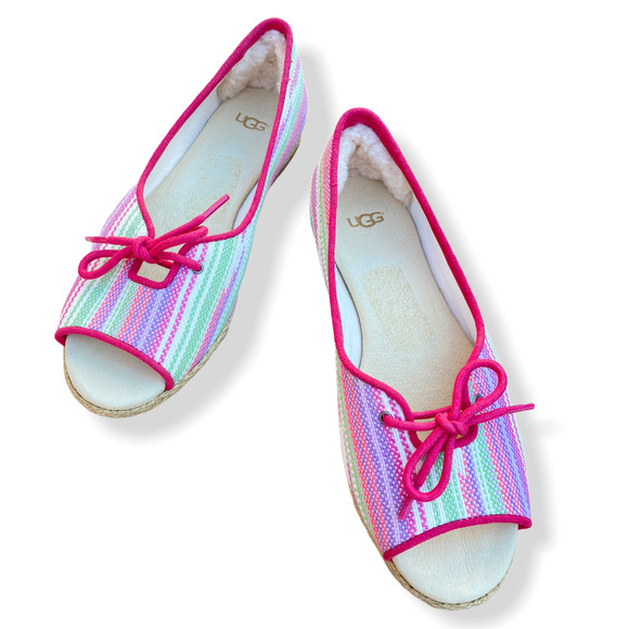 UGG Marleigh Serape Open Toe Espadrille Flat EUC - Picture 2 of 10